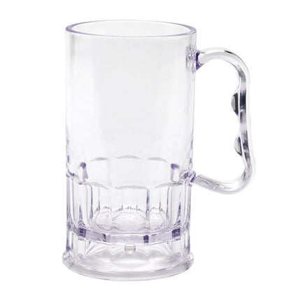 G.E.T. 00082-1-SAN-CL Shatter-Resistant Plastic Beer Mug / Stein, 10 Ounce, BPA Free (Set of 12)