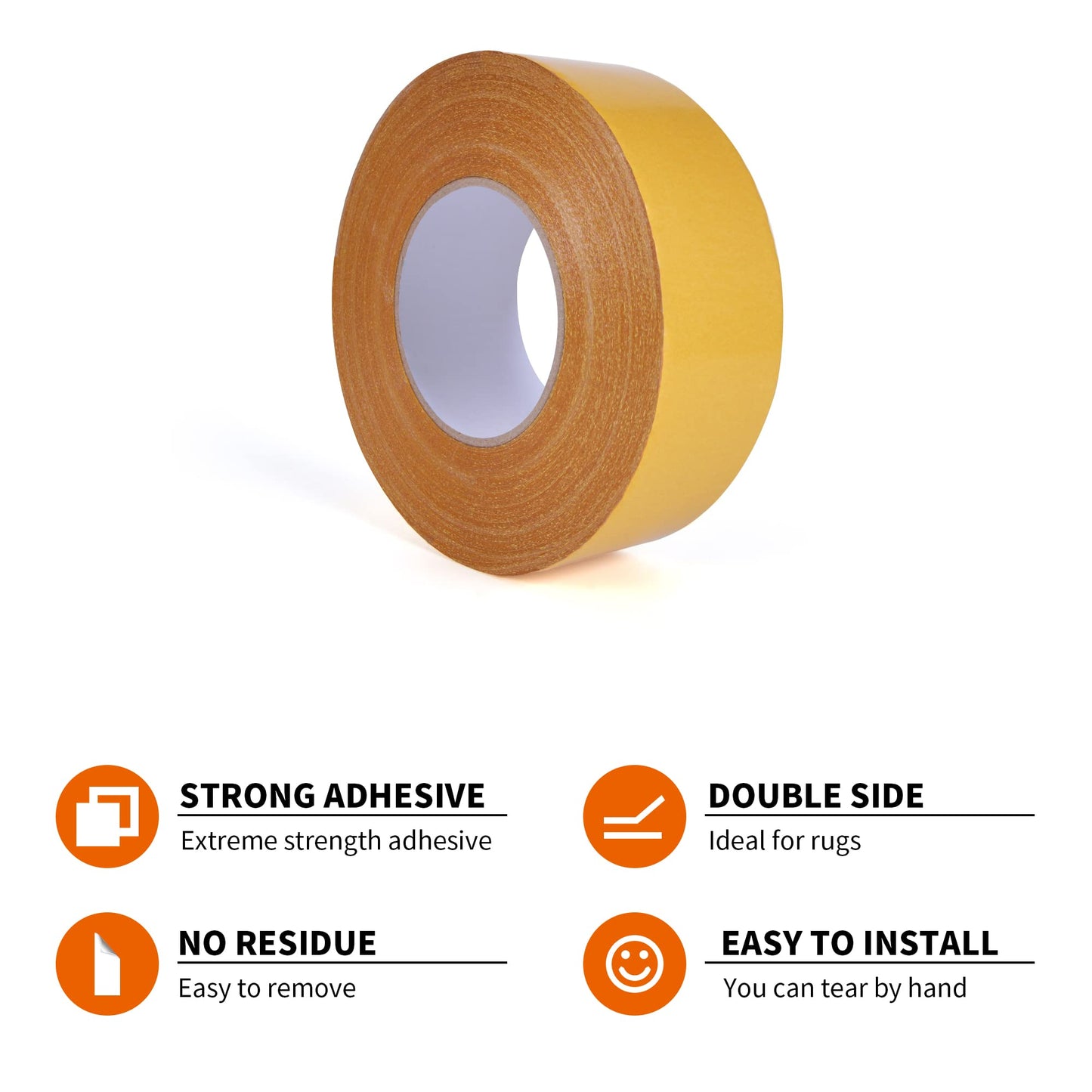TAPEBEAR Heavy-Duty Double Side Carpet Tape, Carpet Tape for Rug, Wood, Floor, Residue-Free Rug Tape, Multipurpose Gripper Non Slip Tape, 4inch X 40yard