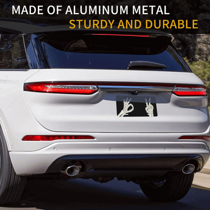 Skeleton Hand Ok and Peace Sign Front License Plate for Women Car Vanity Plates Decorative Aluminum Metal Cute Novelty License Plate Cover for Men 6x12 Inch (4 Holes)