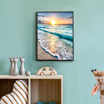 DKHDBD Diamond Painting Kits for Adults, 12x16 Inch DIY Paint by Numbers for Adults Beginner, DIY Full Drill Diamond Dots Paintings Picture Arts Craft for Home Wall Art Decor (Seaside)