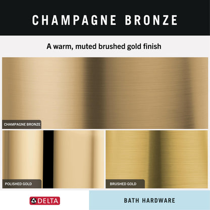 Delta Double Towel Hook for Bathroom or Kitchen| Champagne Bronze | Stryke Accessories