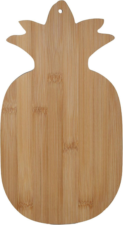 Pineapple Shaped Bamboo Serving and Cutting Board, 12.75” x 7” for Appetizers, Cheeses, and Decoration