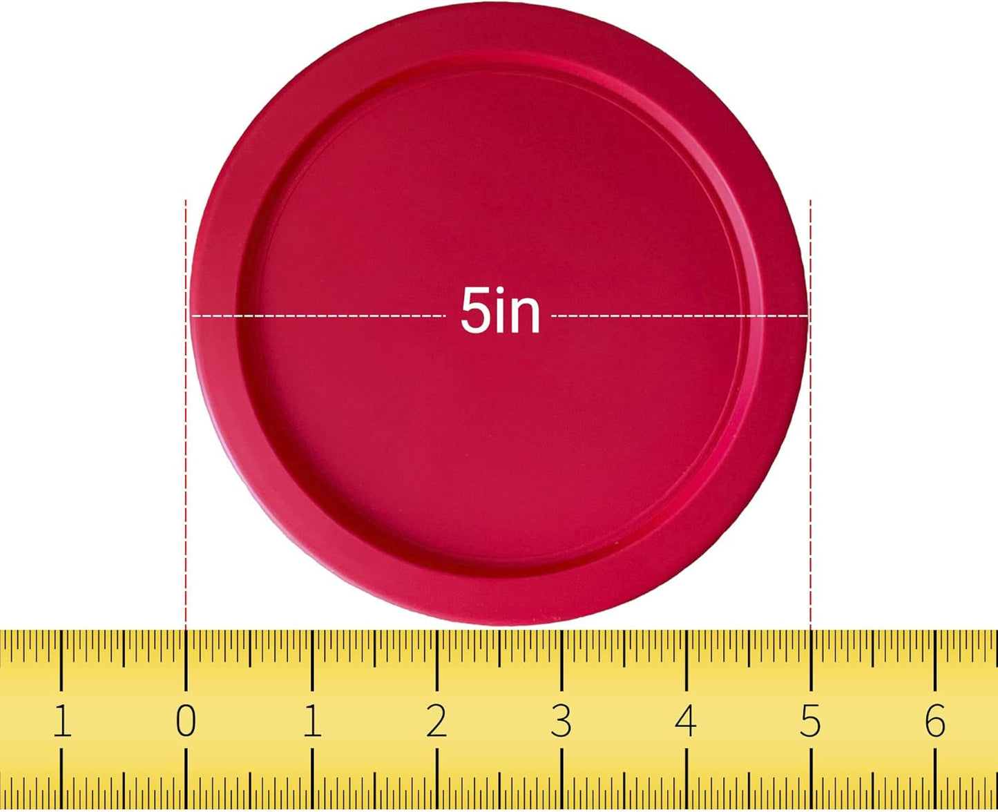 Replacement Lid for Pyrex 2 Cup Bowl Dish 7200-PC Red, 5" Storage Plastic Cover (4-Pack)