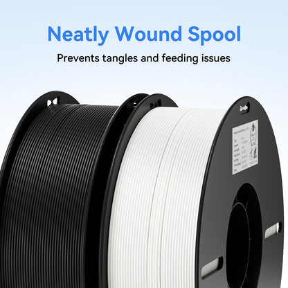 Creality 2kg Black & White PLA 1.75mm Filament Bundle for 3D Printing with No-Tangling Strong Bonding and Overhang Performance, Accuracy +/- 0.02mm