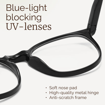 IBOANN Blue Light Glasses for Woman/Men, Fashion Blue Light Glasses Men, Fake Glasses for Computer Eye Strain
