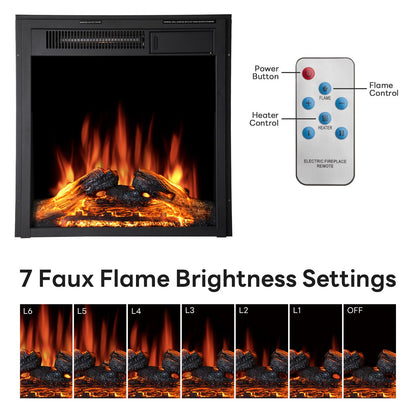 43.31 Inch Corner Fireplace TV Stand with Mantel - Electric Fireplace Heater, Wooden Entertainment Center, Adjustable LED Flame, Freestanding (750W/1500W),Corner Black