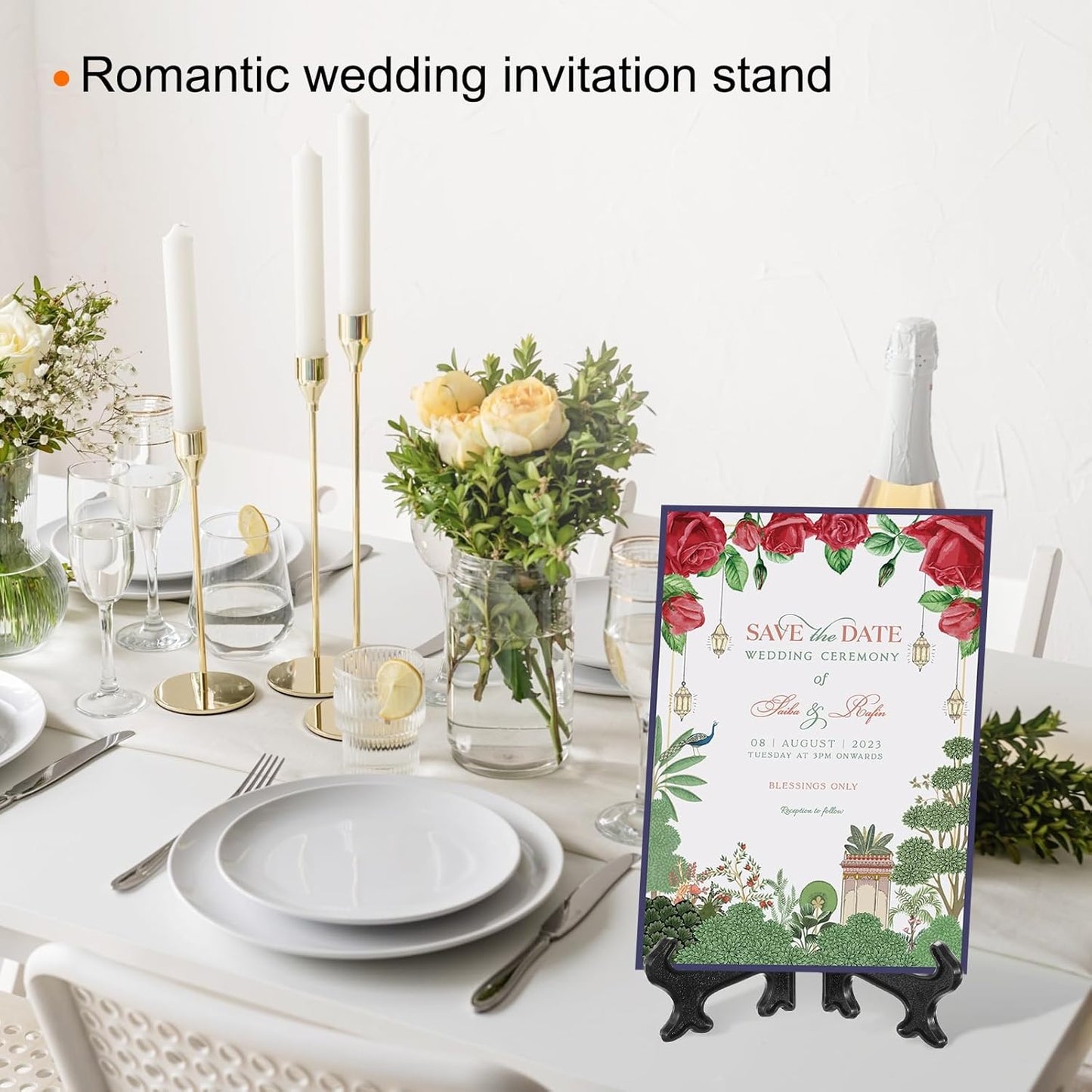 uxcell 12Pcs 7" Acrylic Plate Stands for Display, Easels Stand for Card, Photo Frame Desktop, Black