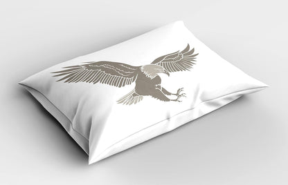 Lunarable Eagle Pillow Sham, 36" X 20", Pale Grey - Decorative Standard King Size Printed Pillowcase of USA National