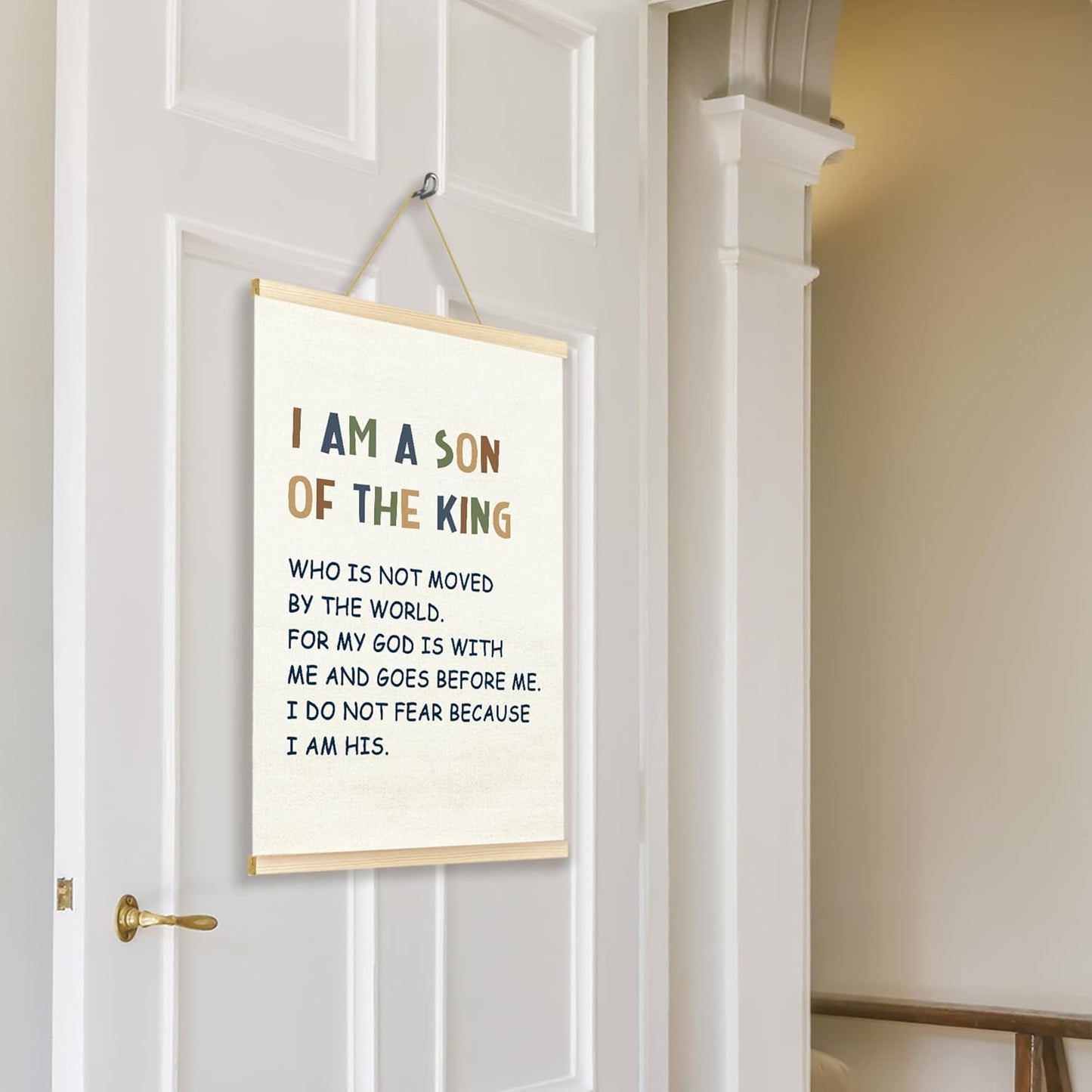 12X16 TAEDIN Christian Baby Boy Room Poster Hanger Frame, Faith Scripture Wood Wooden Canvas Artwork Print, Positive
