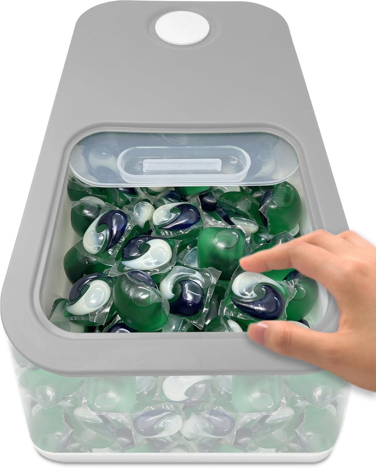 15"x8.7"x4.5", 910 lbs 100130 TidyFriend Laundry Pods Container with Slide Lid, Airtight Storage Keeps Pods Fresh
