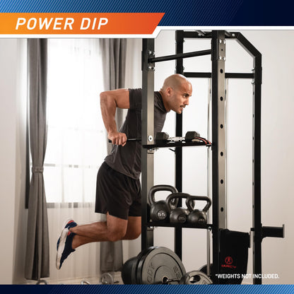 Marcy Olympic Strength Training Power Tower, Cage with Pulley Home Gym System SM-3551AMZ