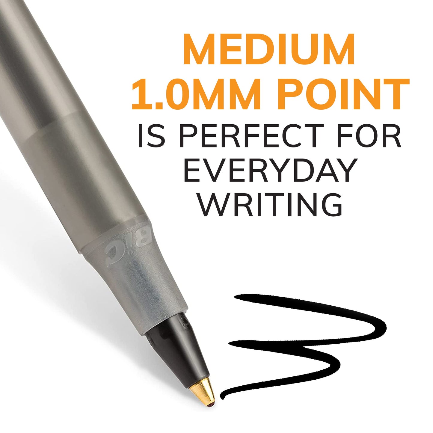 BIC Round Stic Xtra Life Ballpoint Pen, Ultra Long Lasting and Consistent Ink Flow, 60-Count in Black Ink