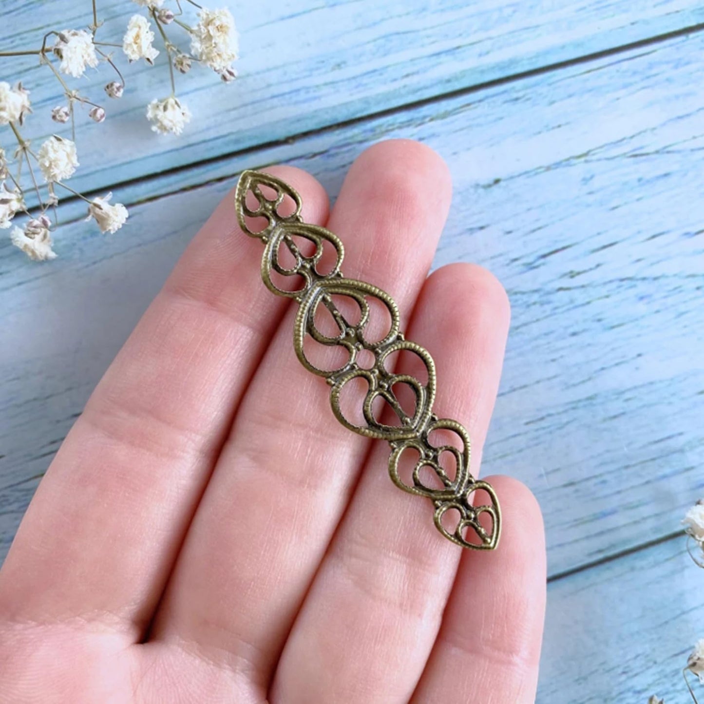 ZOOFOX 120 Pieces Filigree Connectors Charms, Mixed Vintage Earring Necklace Charms Collection, Filigree Metal Embellishments for DIY Jewelry Making, Antique Bronze