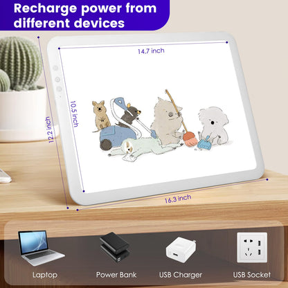 A3 Light Pad for Diamond Painting Kit,6750Lux Super Bright Ultra Thin Diamond Art Light Board,3 Levels Dimming Light Box for Artists/Drawing/Sketching/Animation(A3,White)