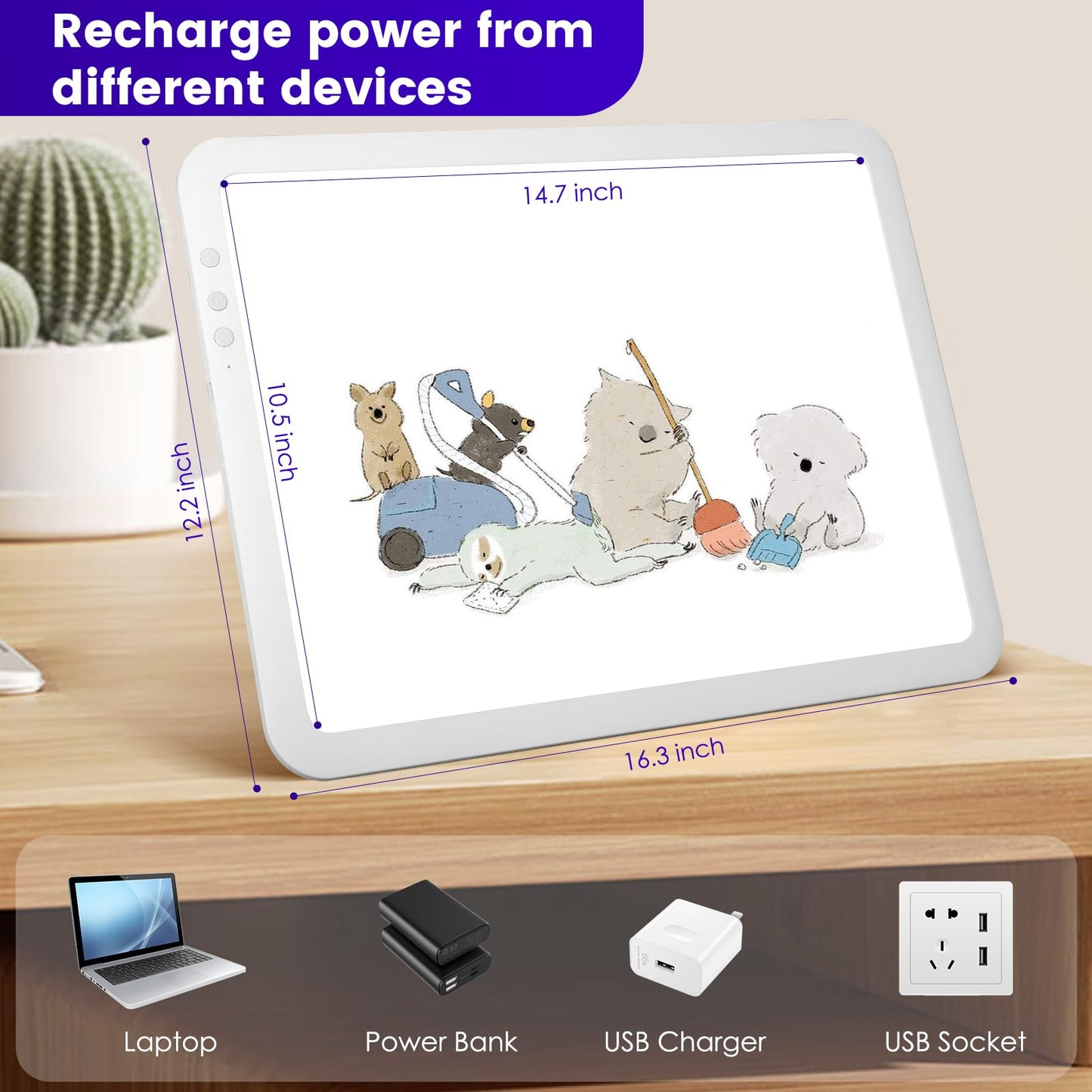 A3 Light Pad for Diamond Painting Kit,6750Lux Super Bright Ultra Thin Diamond Art Light Board,3 Levels Dimming Light Box for Artists/Drawing/Sketching/Animation(A3,White)