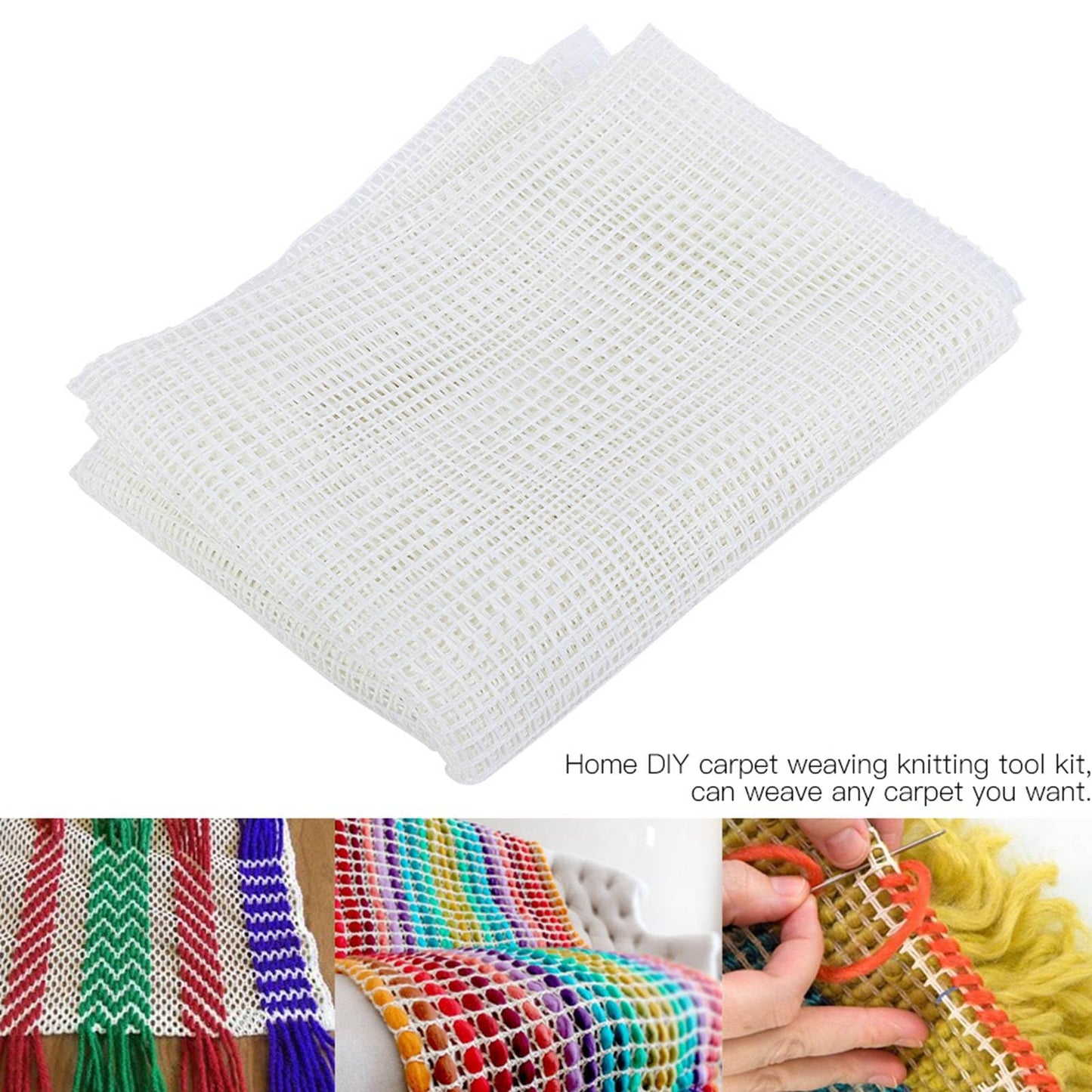 Kodrily Carpet Knitting Mesh Cloth, Blank Rug Hooking Mesh, Canvas Mesh Latch Hook Tool, Crocheting Tools for Household DIY Making (Mesh Cloth 150 x 100cm)
