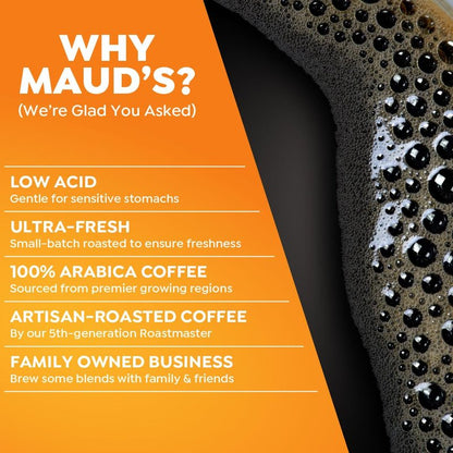 Maud's Decaf Banana Flavored Coffee Pods, 18 ct, Decaffeinated Medium Roast Flavored Coffee in Single Serve Pods – 100% Arabica Beans, Compatible with Keurig K Cups Maker