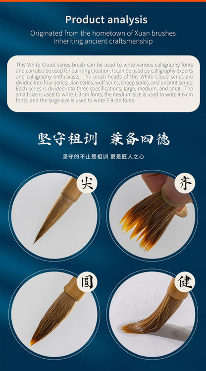 Flmouce Chinese Calligraphy Brush Set for Writing, Drawing, Ink Brushes, Japanese Kanji Sumi Brush Pen (JianSeries 3pcs)