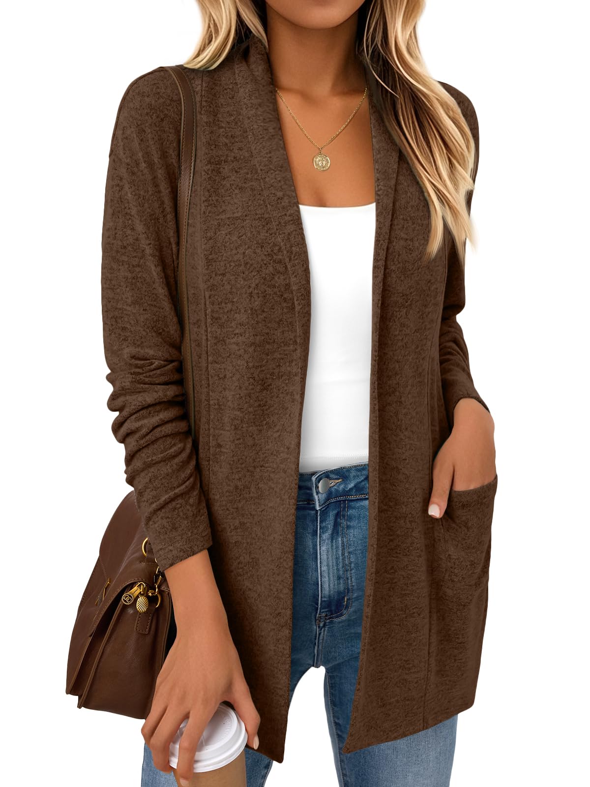 LILLUSORY Cardigan Sweaters for Women Lightweight Open Front Cardigans Casual Loose 2025 Fall Sweater with Pockets
