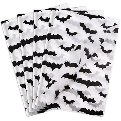 Hi Sasara 100 Black Bat Halloween Tissue Paper, 14 x 20 inch, Perfect for Gift Bags and Party Decorations