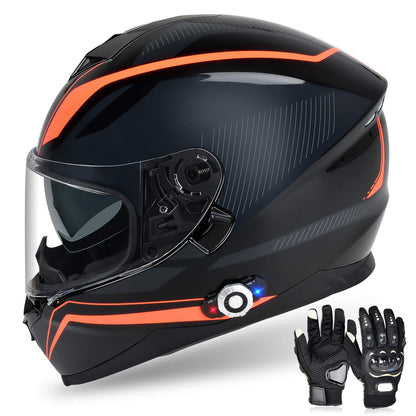 Bluetooth Motorcycle Helmet FreedConn BM12 DOT Full Face Bluetooth Helmets Motorcycle Dual Visor Helmet with Integrated Intercom System/ 2~3 Riders Pair/ 500M/ FM/ MP3/ Voice Dial (Multi-Color, XXL)