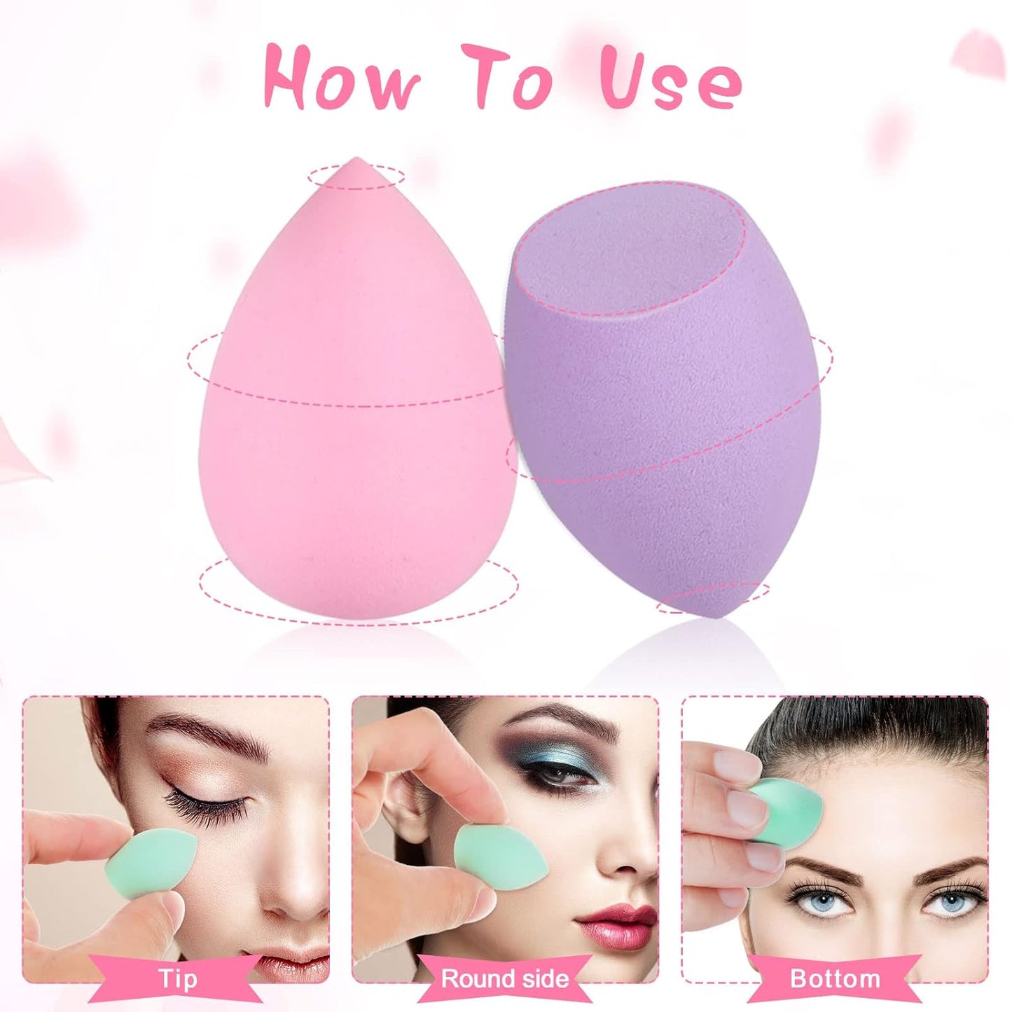 40Pcs Mini Makeup Sponge Multi Colored Beauty Sponges Blender Professional Blender Sponges Super Soft Facial Makeup Tools for Foundation, Powder, Liquid