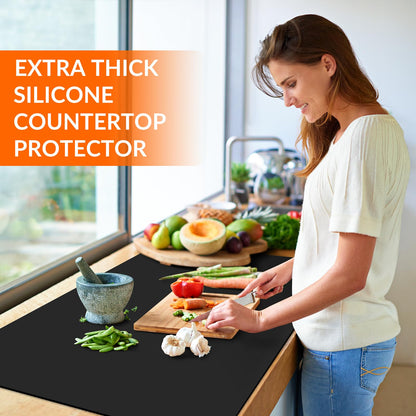 Large Silicone Mat for Counter, Thick Kitchen Countertop Protector，Non Slip Silicone Craft Table Mat, Desk Pad, Multi-purpose and Stain Resistant