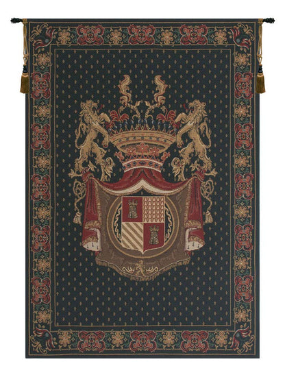 C Charlotte Home Furnishings Inc Royal Crest II Belgian Tapestry Wall Hanging | Viscose Cotton and Polyester Blend Wall Art | 69 in. x 47 in | Home Decor Accents