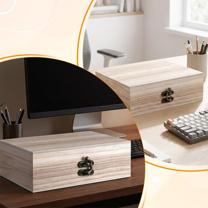 8 Pack Unfinished Wooden Boxes for Crafts, 6 x 4 x 2 Inch Small Wood Box with Hinged Lid, Small Keepsake Box Treasure Chest Wooden Jewelry Box for Jewelry DIY Crafts Storage