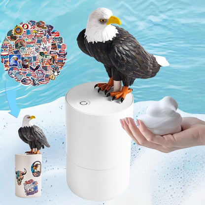 Peace Bird Foam Soap Dispenser-Pigeon and Bald Eagle Shaped Foam Hand Washer, Suitable for Kitchen and Bathroom, Automatic Liquid Soap Dispenser, Touchless Battery Powered Hand Washer (Bald Eagle)