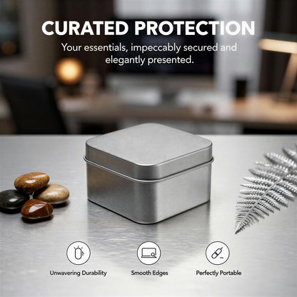 TIMCORR 24Pcs Small Metal Tin Boxes with Lids,3.4 x 3.4 x 1.8 in Square Metal Box Storage Containers,Empty Gold Tin Boxes for Candy, Tea, Gift,Party Favors,DIY Crafts(Silvery)