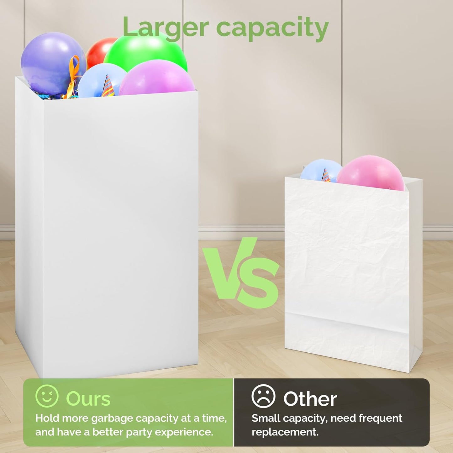 4 Pack 30 (30" 14" 14" Magicheap Extra Large Disposable Trash Cans, Reusable Portable Garbage Can, Gallon H x W x D)
