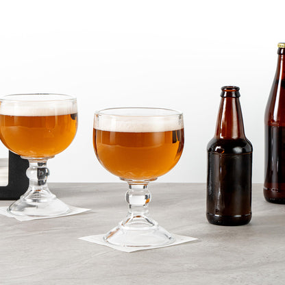 Restaurantware-Vetri 18 Ounce Schooner Beer Glasses, 6 Stemmed Shrimp Cocktail Glasses - No Lead, Dishwashable, Clear Glass Goblets, Suitable For Coronitas, Margaritas, Tequila, Or Whiskey Sour