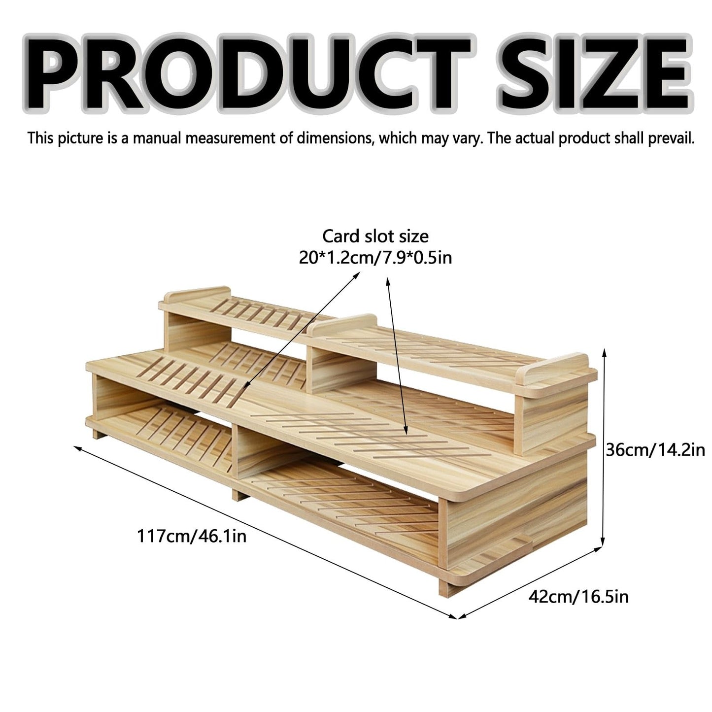 Floor Tile Sample Rack,Wooden Display Shelf for Building Materials - Stylish Long Strip Tile Stand for Marble & Floor Samples, Space-Saving Retail Store & Trade Show Rack (117x42)