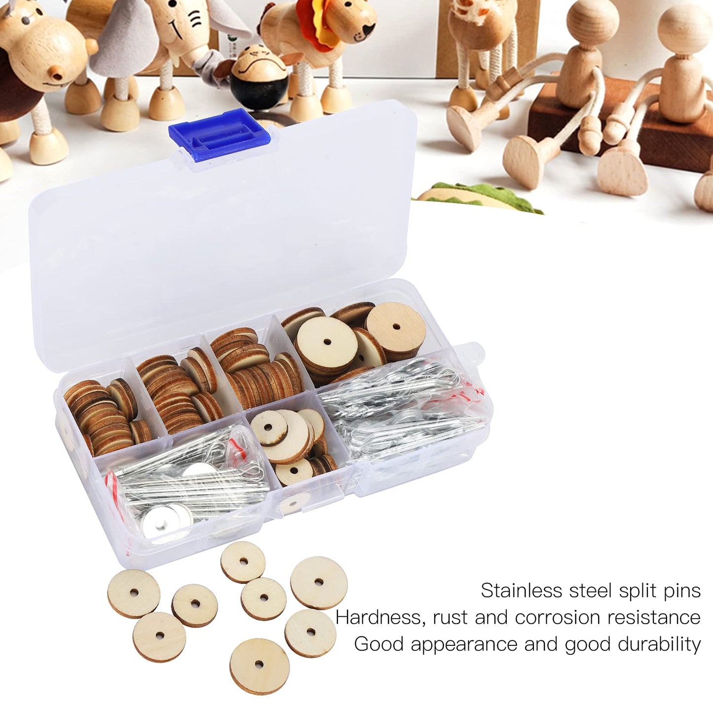 50 Set Doll Joints Cotter Pin Skeleton Movable Engage Bolt for Teddy Bear Making Supplies - Wood