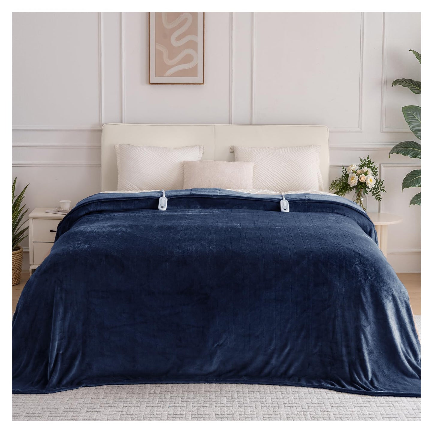 Heated Blanket Twin, Electric Blanket Soft Sherpa Flannel, 10 Hours Auto Shut-off & 8 Fast Heating Levels, Machine Washable ETL Certified, Heating Blanket for Bed & Sofa (62x84 inches, Gray)