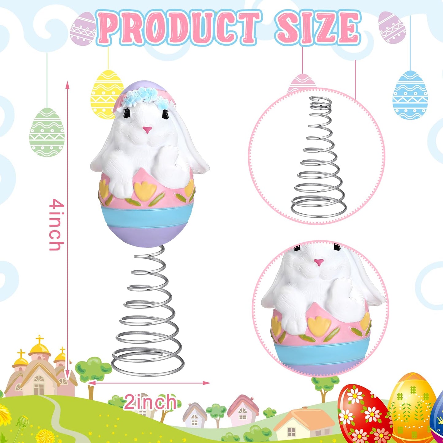 Zomiboo Easter Bunny Miniature Tree Topper Ornaments Easter Tree Topper Decorations 4 Inches Mini Bunny Ornaments for Holiday Spring Trees Party Supplies Home Decor