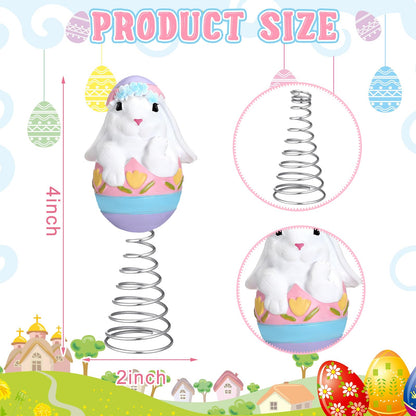 Zomiboo Easter Bunny Miniature Tree Topper Ornaments Easter Tree Topper Decorations 4 Inches Mini Bunny Ornaments for Holiday Spring Trees Party Supplies Home Decor