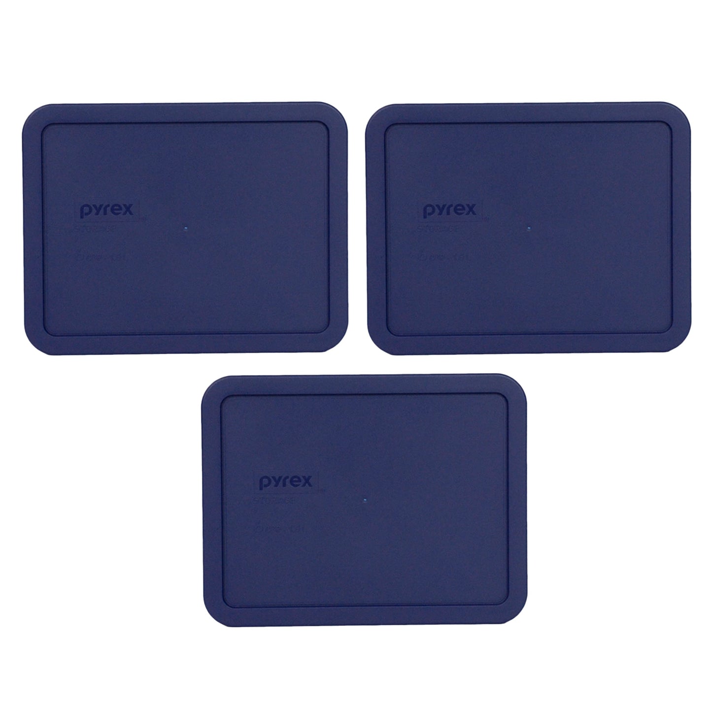 Pyrex 7211-PC 6-Cup Blue Food Storage Replacement Lids (3-Pack) - Made in USA