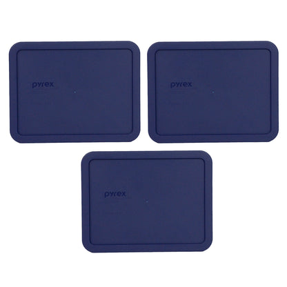 Pyrex 7211-PC 6-Cup Blue Food Storage Replacement Lids (3-Pack) - Made in USA