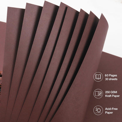 RECUTMS 10 x 10 Inch DIY Scrapbook Album 60 Pages Hardcover Kraft Paper Scrap Book Photo Albums Memory Book for Wedding and Anniversary Family (Coffee)