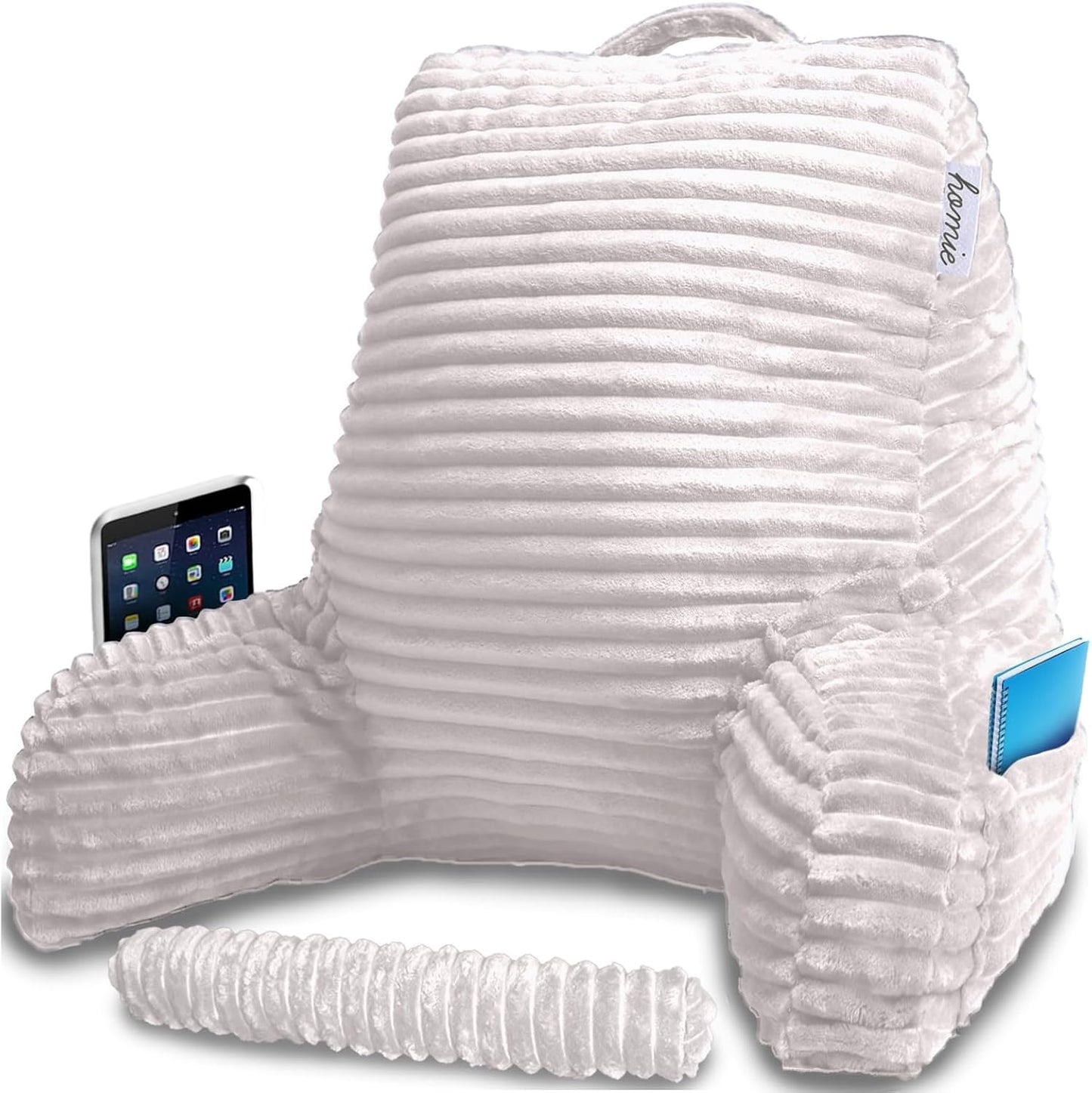 Homie Reading Pillow with Wrist Support, Has Arm Rests, and Back Support for Bed Rest, Lounging, Reading, Working on