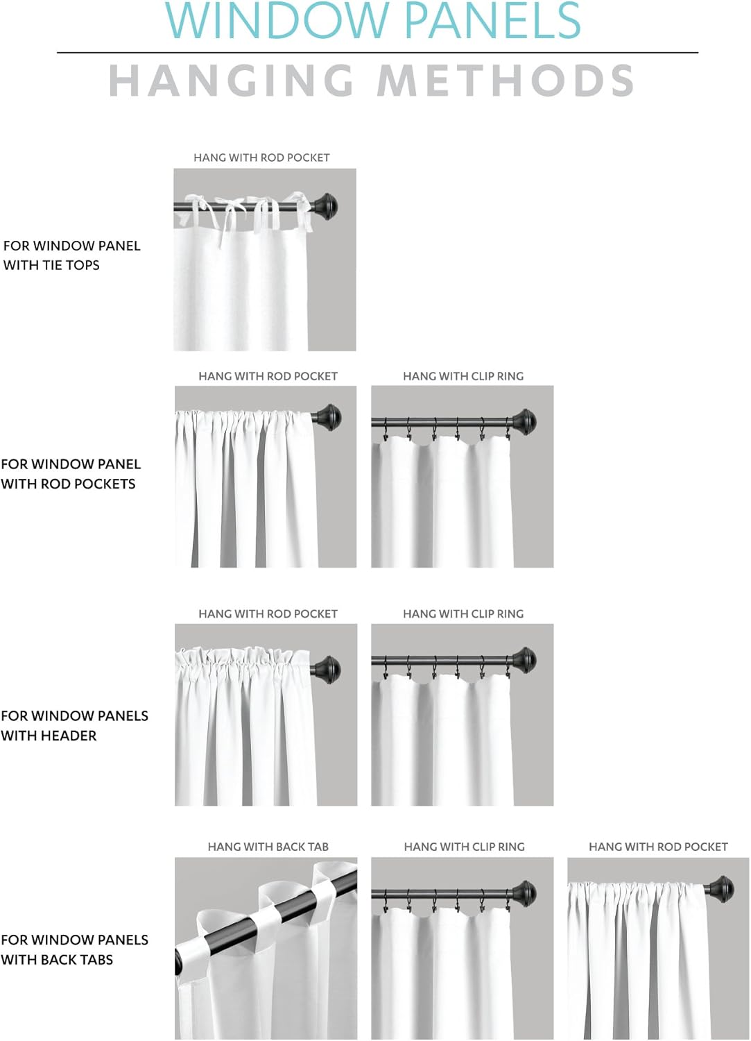 Lush Decor Linen Button Farmhouse Valance - 52" W x 18" L, Gray & White, Rustic Kitchen Curtains with Coconut Husk