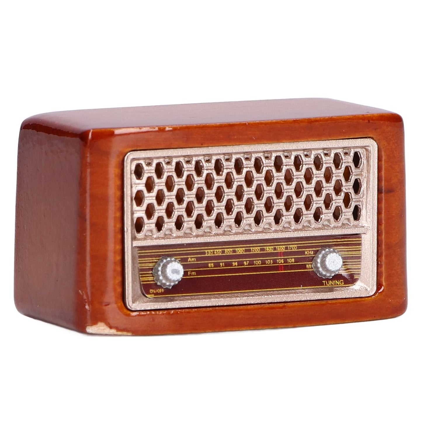 Dollhouse Furniture, 1:12 Miniature Exquisite Wooden Alloy Radio, Classic Exquisite Cute Miniature Radio Model, Dollhouse Decoration Accessories