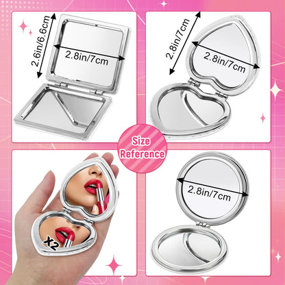 FILASLFT Diamond Painting Compact Mirror Crystal Makeup Mirror DIY Diamond Art Mirror Pocket Mirror Portable 4 Pcs Christmas Birthday Gifts for Women Girls(Animal)