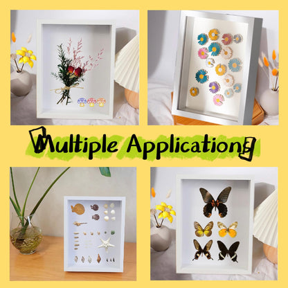 HD Glass Wooden Black Hollow Photo Frame, 4x6 Shadow Box for Flower Pressing, Seashell Display, Pet Memorial (10pcs)