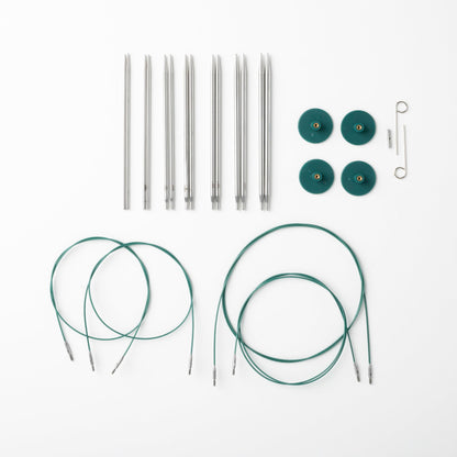 Knit Picks Options Lace or Sock Needle Tips Metal Stainless Steel Interchangeable Knitting Needle Set (Reflections Stainless Steel)