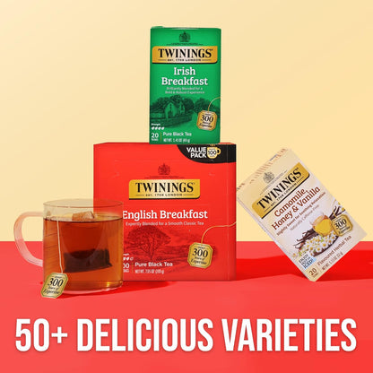 Twinings English Breakfast Black Tea - Smooth & Robust Flavor | 100 Individually Wrapped Teabags