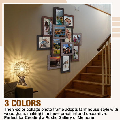 Marsui 12 Pack 4x6 Collage Picture Frames Set, Multi Family Photo Frames for Wall Decor for Farmhouse Living Room Gallery Office Hanging Display, Housewarming Birthday Wedding Valentine's Day Gifts