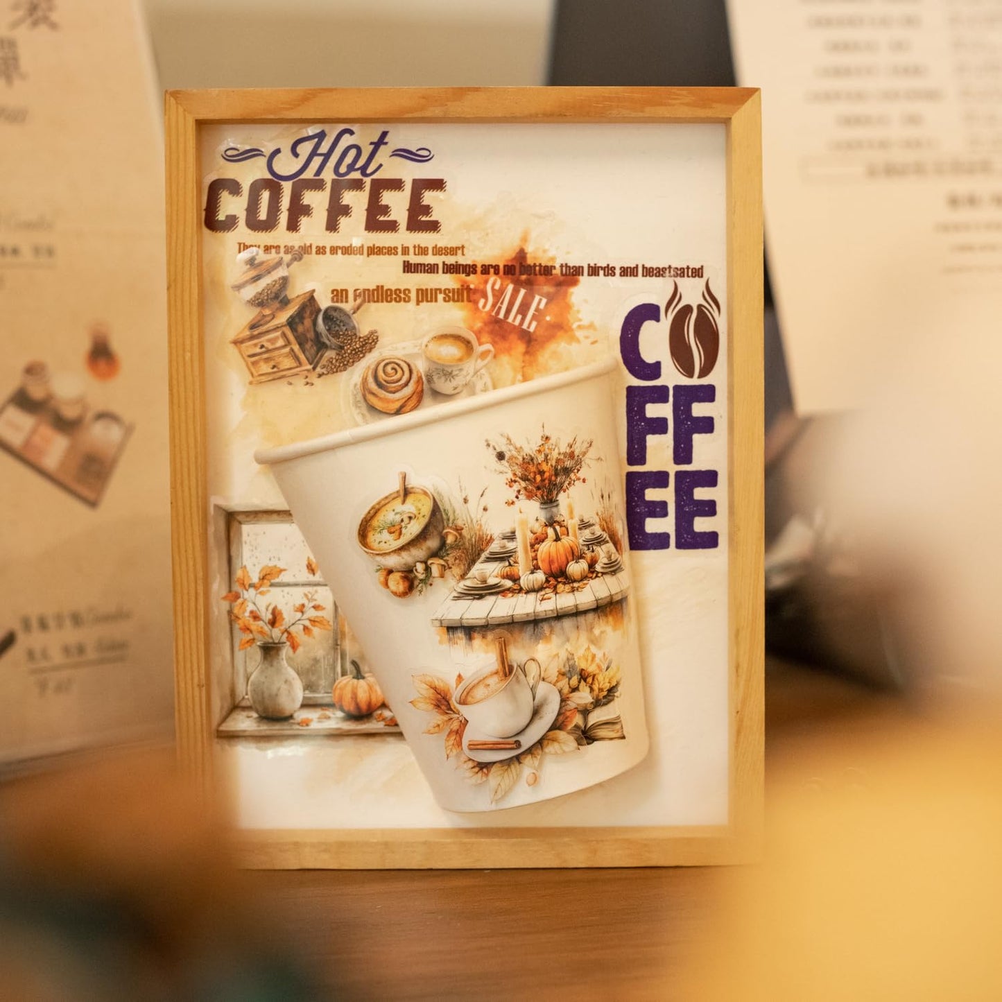 MiyouLuna 120 Pcs Coffee Themed PET Stickers Set, Vintage Aesthetic Stickers for Scrapbooking, Journaling, and DIY Crafts